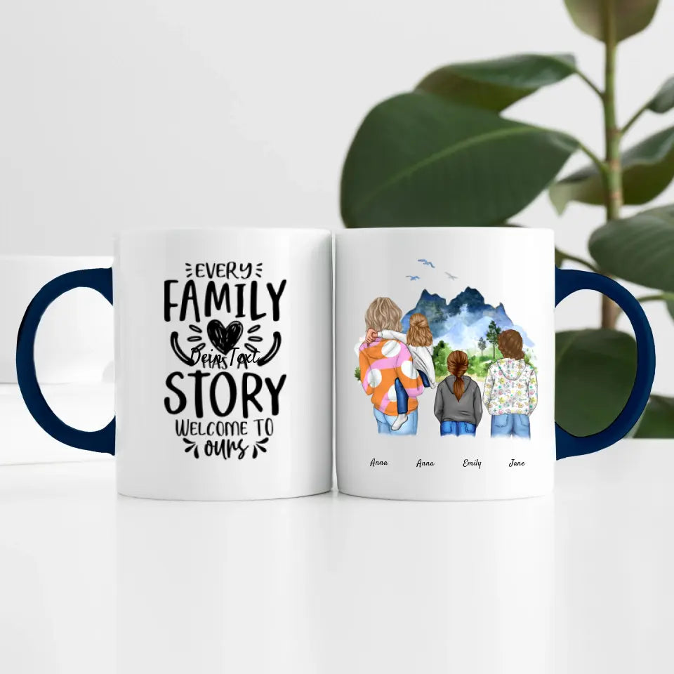 Großfamilie (4 Personen) I Personalisierte Tasse
