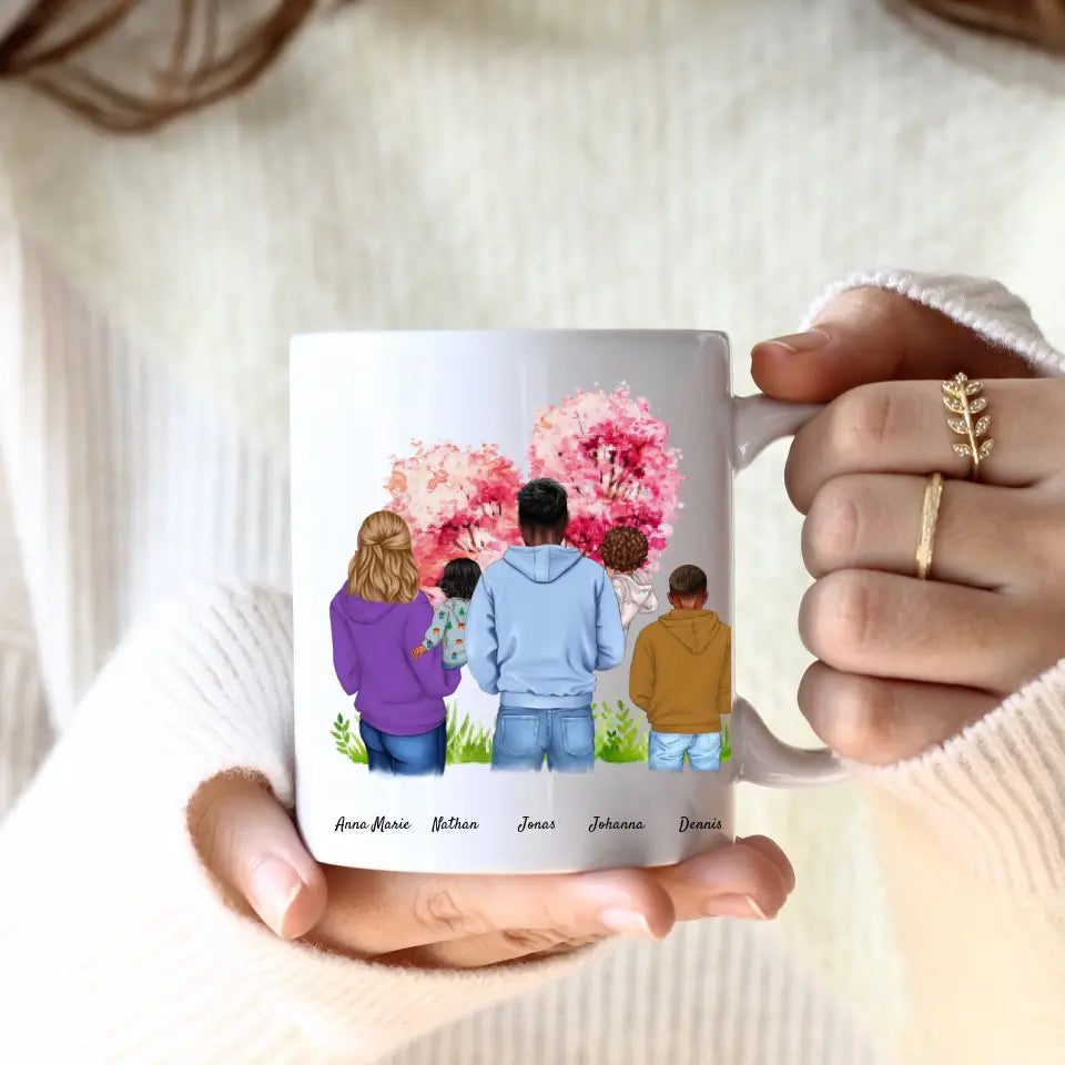 Großfamilie (5 Personen) I Personalisierte Tasse