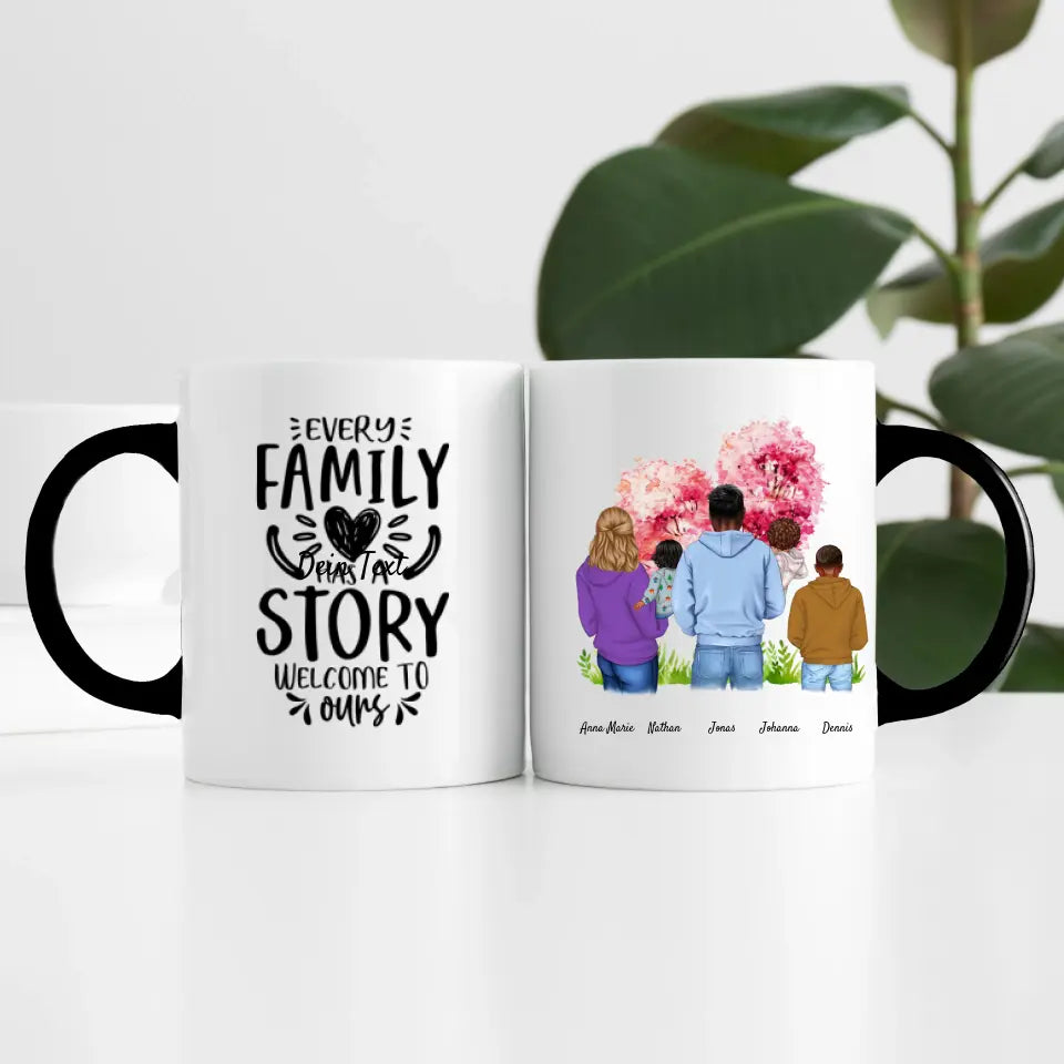 Großfamilie (5 Personen) I Personalisierte Tasse