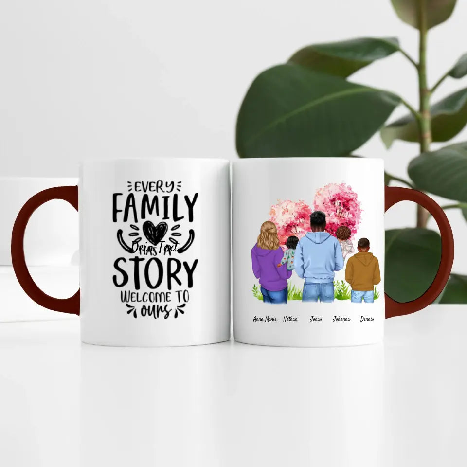 Großfamilie (5 Personen) I Personalisierte Tasse