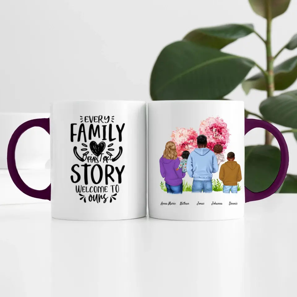 Großfamilie (5 Personen) I Personalisierte Tasse