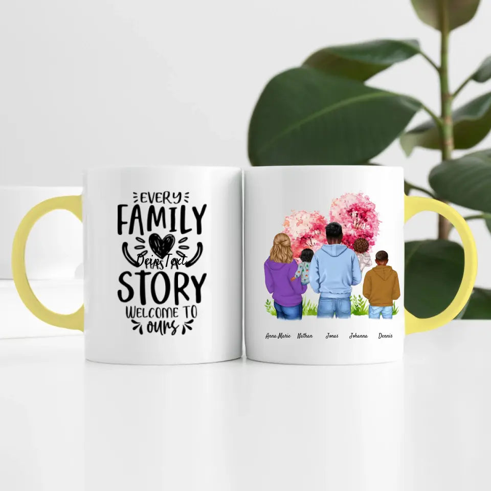 Großfamilie (5 Personen) I Personalisierte Tasse
