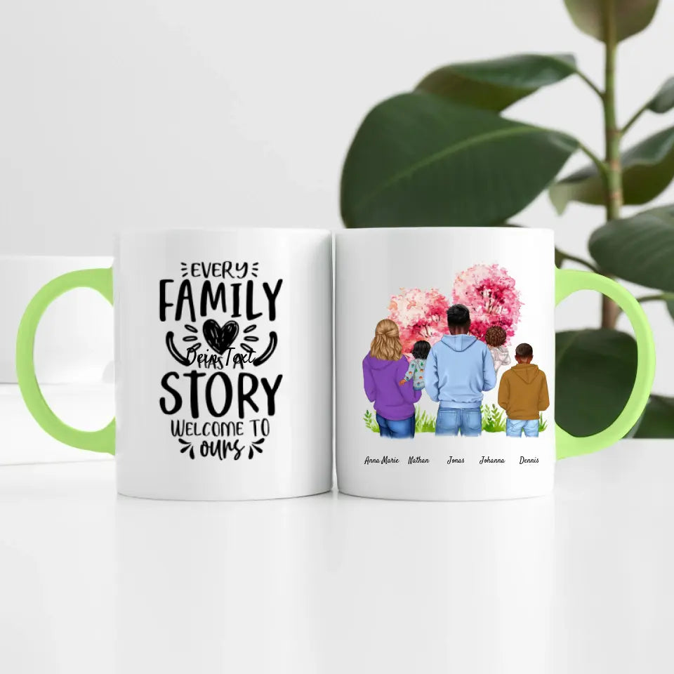 Großfamilie (5 Personen) I Personalisierte Tasse