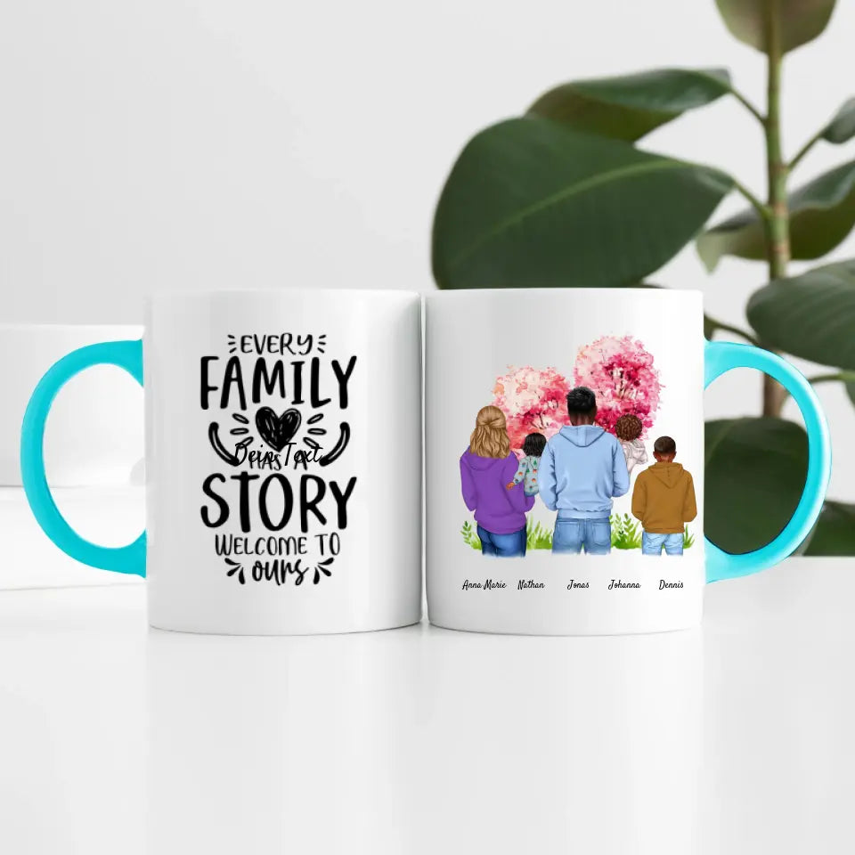 Großfamilie (5 Personen) I Personalisierte Tasse