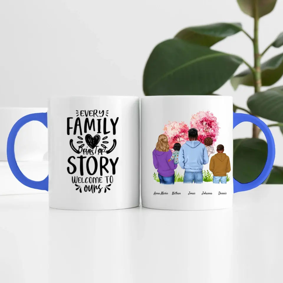 Großfamilie (5 Personen) I Personalisierte Tasse