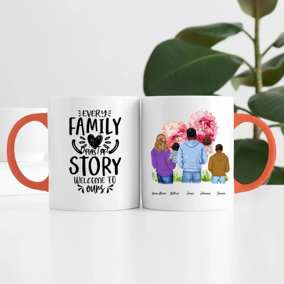 Großfamilie (5 Personen) I Personalisierte Tasse