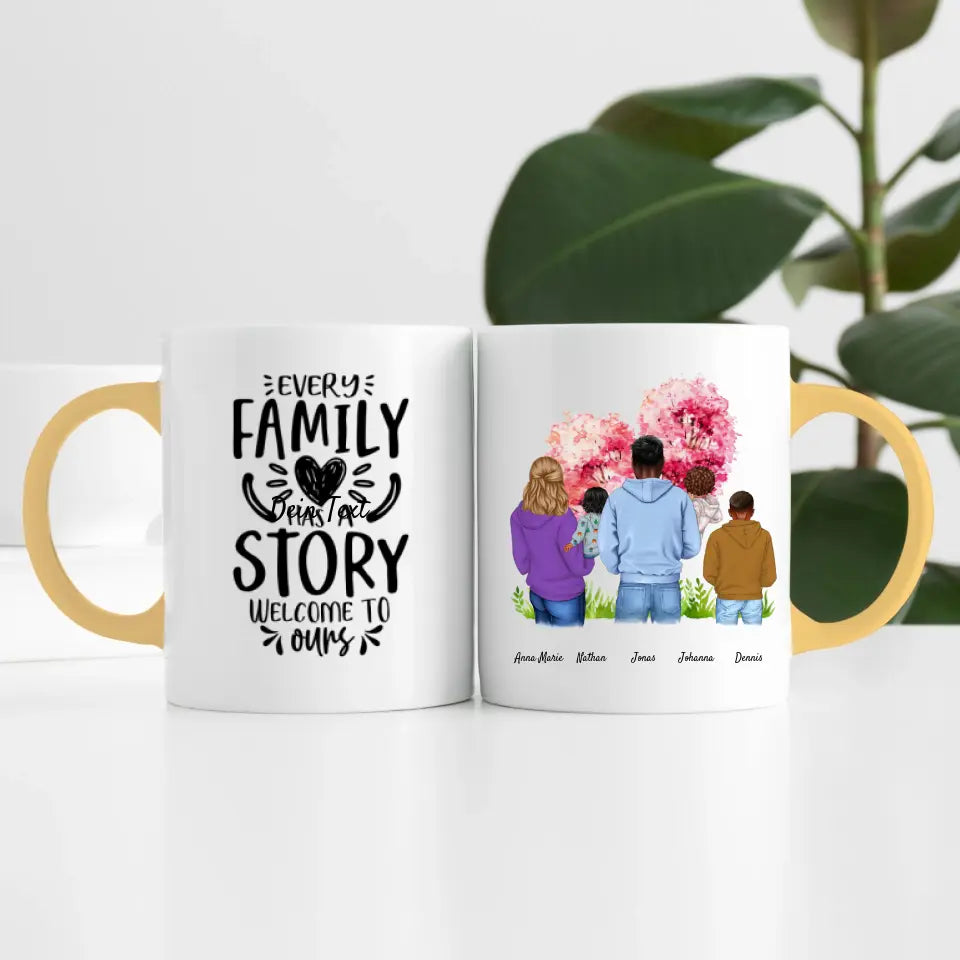 Großfamilie (5 Personen) I Personalisierte Tasse