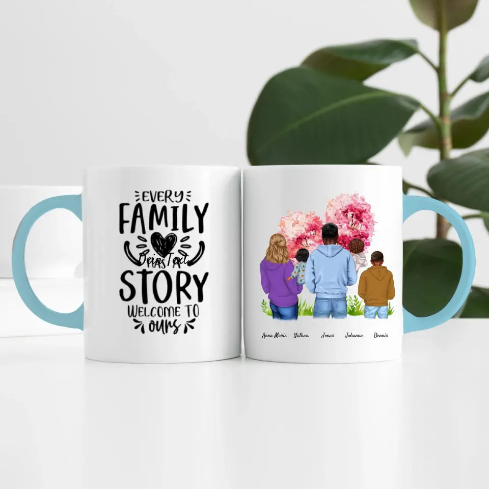 Großfamilie (5 Personen) I Personalisierte Tasse