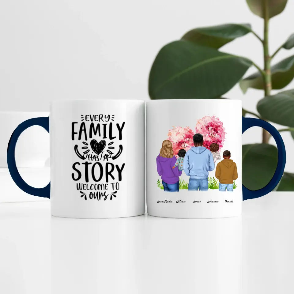 Großfamilie (5 Personen) I Personalisierte Tasse