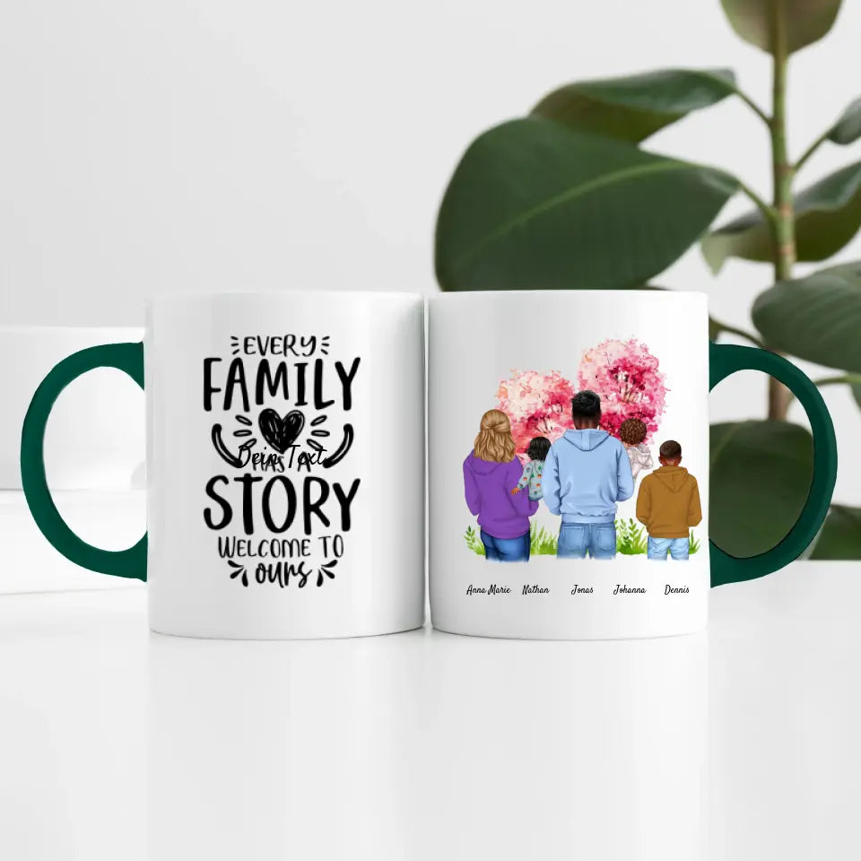 Großfamilie (5 Personen) I Personalisierte Tasse