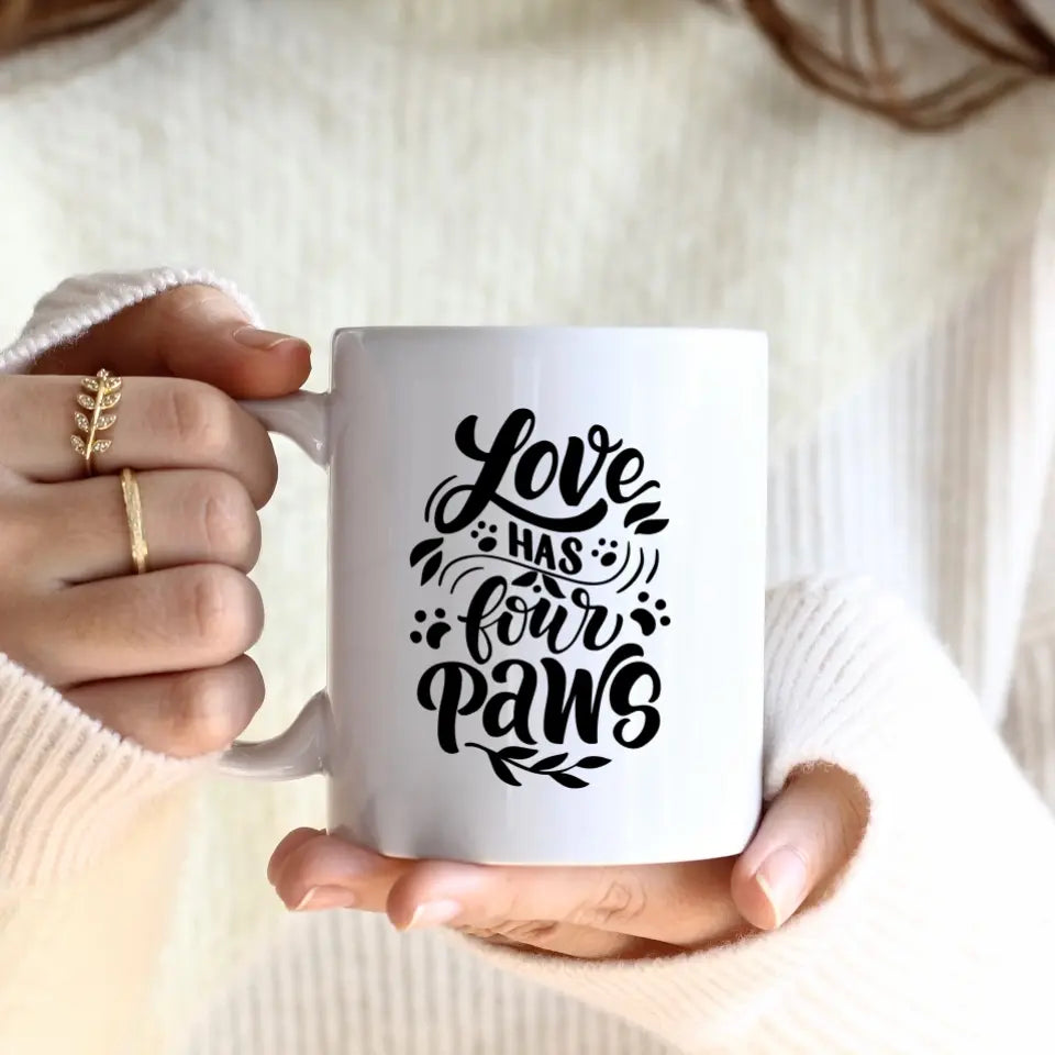 Frau mit Hund (1 Person) I Personalisierte Tasse
