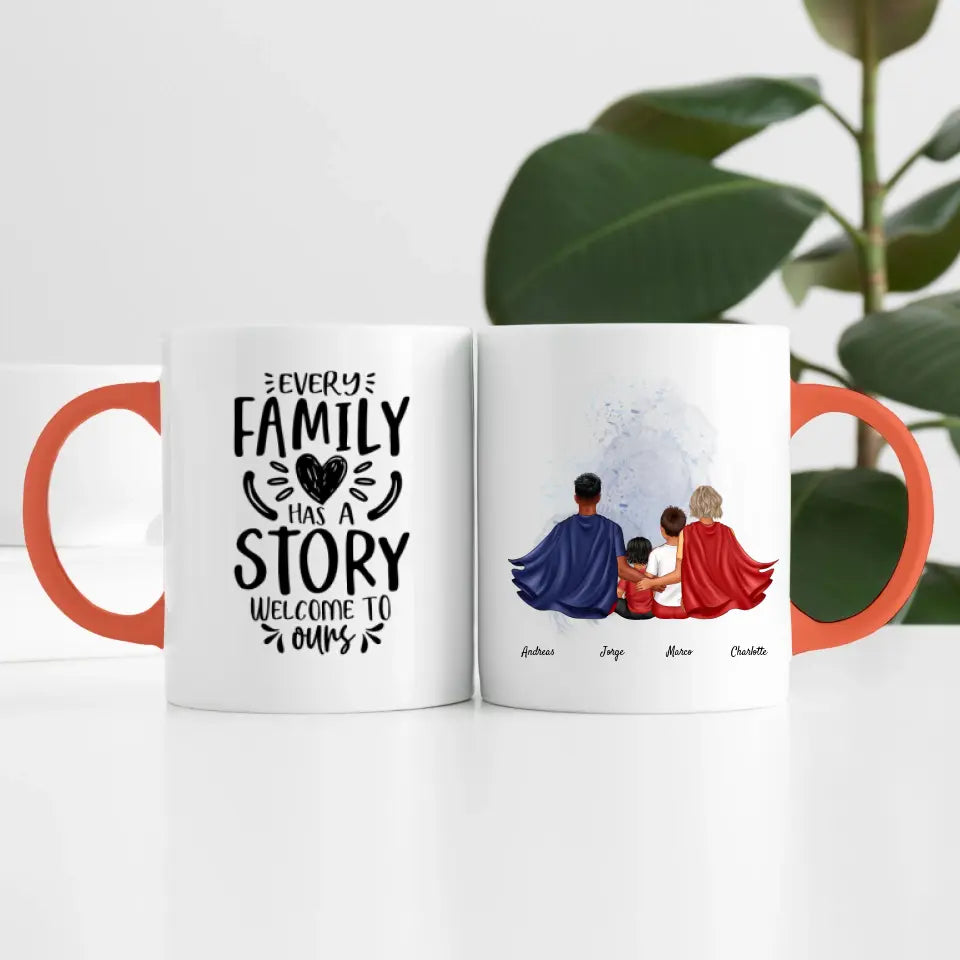 Super Familie (4 Personen) I Personalisierte Tasse