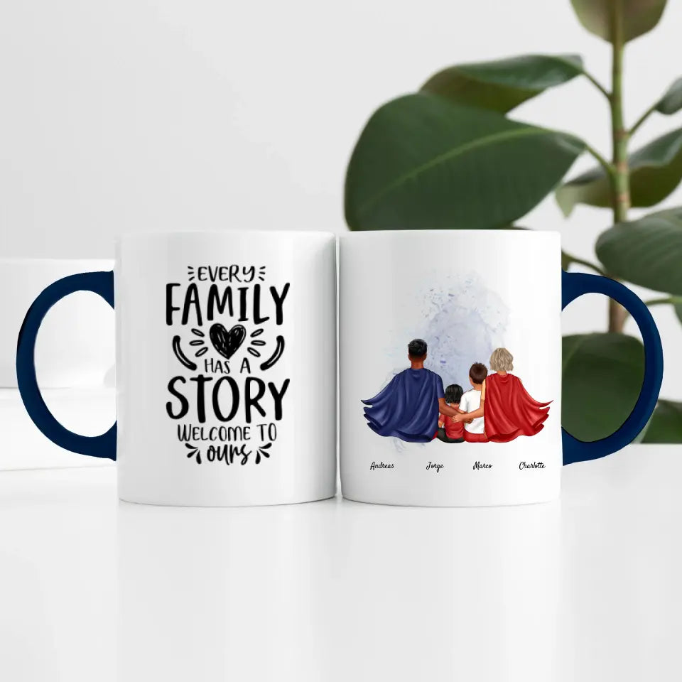 Super Familie (4 Personen) I Personalisierte Tasse