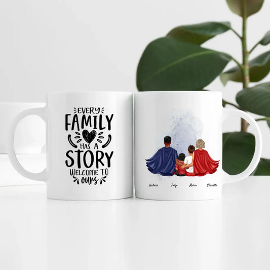 Super Familie (4 Personen) I Personalisierte Tasse