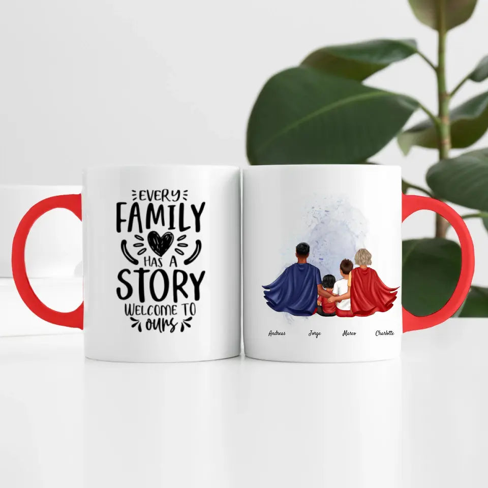 Super Familie (4 Personen) I Personalisierte Tasse