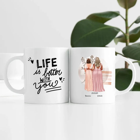 Brautpaar LGTBQ+ (2 Personen) | Personalisierte Tasse