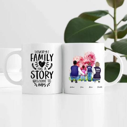 Familie (4 Personen) | Personalisierte Tasse