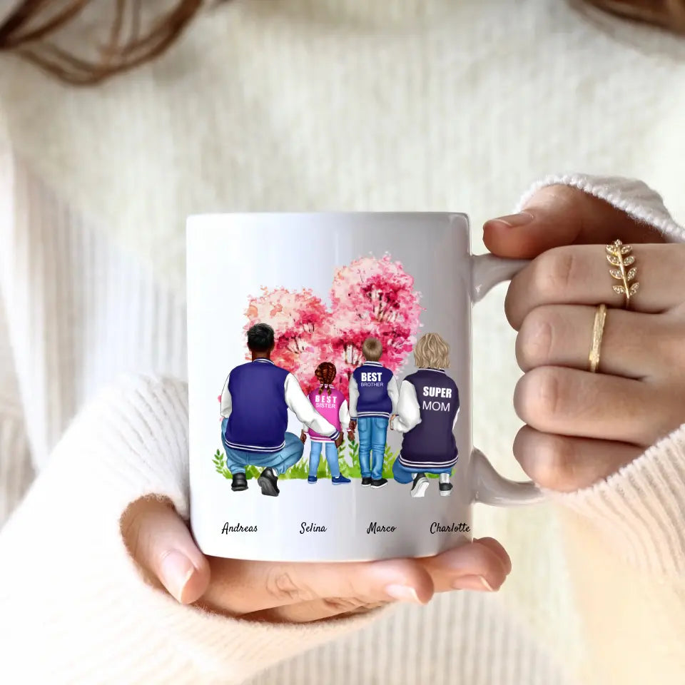 Familie (4 Personen) | Personalisierte Tasse