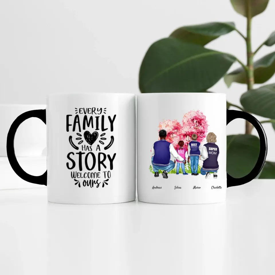 Familie (4 Personen) | Personalisierte Tasse