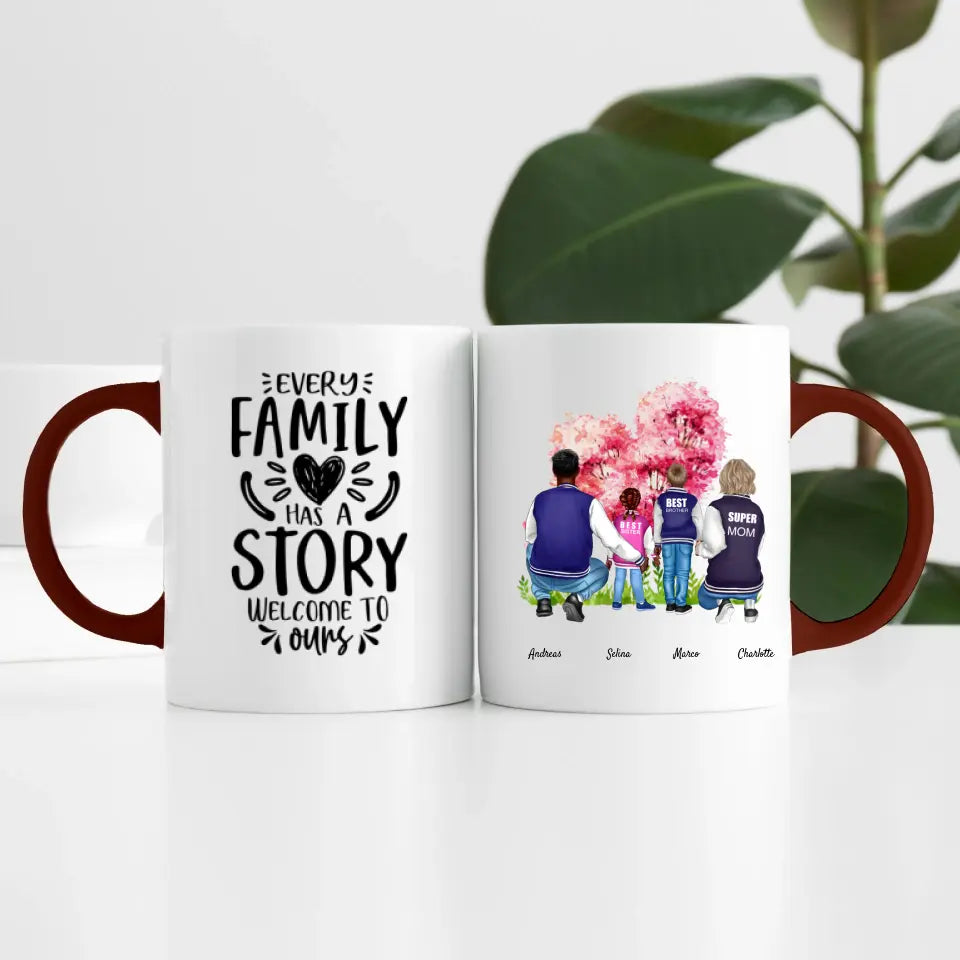 Familie (4 Personen) | Personalisierte Tasse