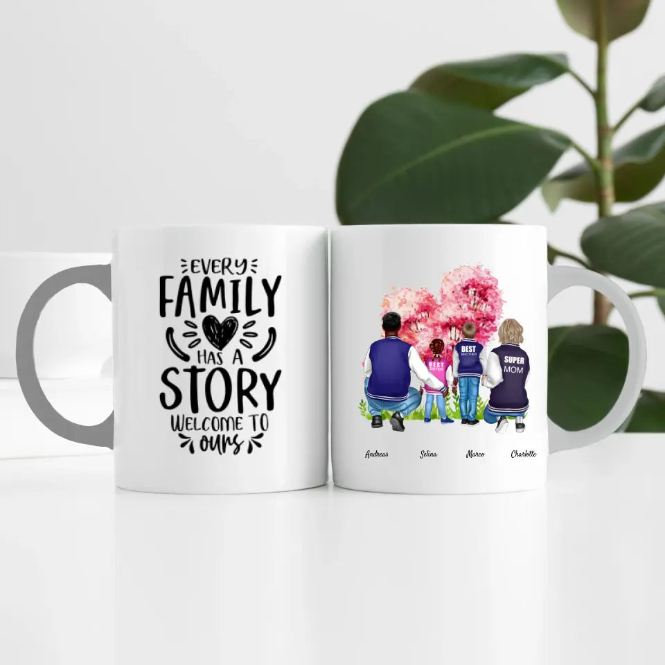 Familie (4 Personen) | Personalisierte Tasse