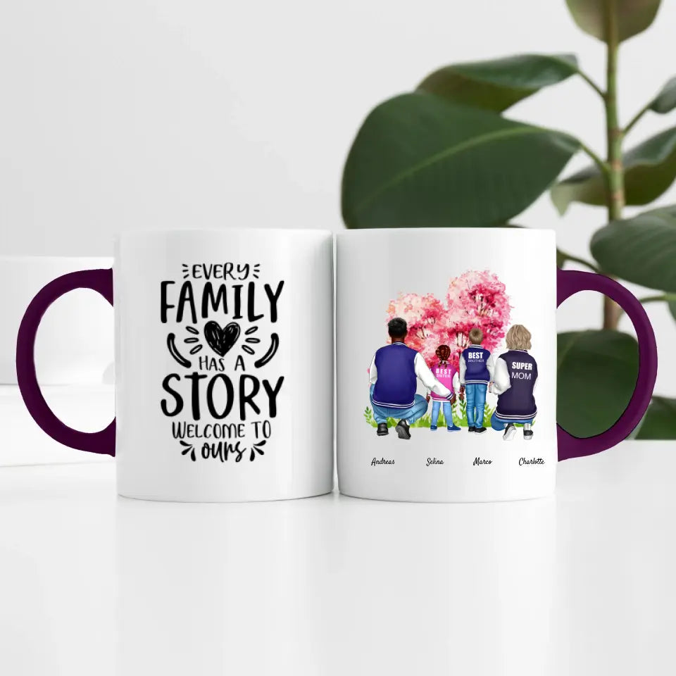 Familie (4 Personen) | Personalisierte Tasse