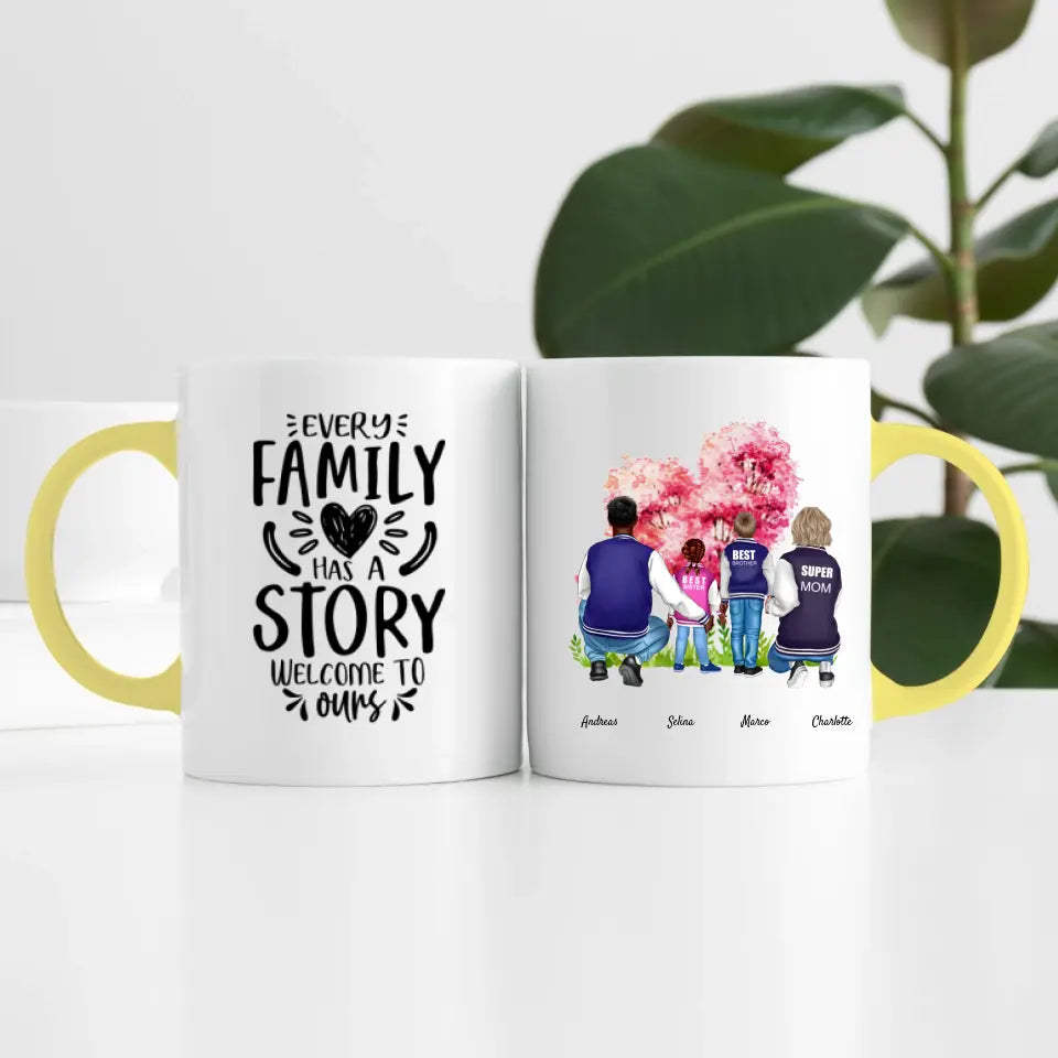 Familie (4 Personen) | Personalisierte Tasse