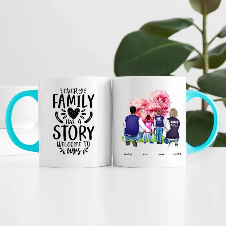 Familie (4 Personen) | Personalisierte Tasse