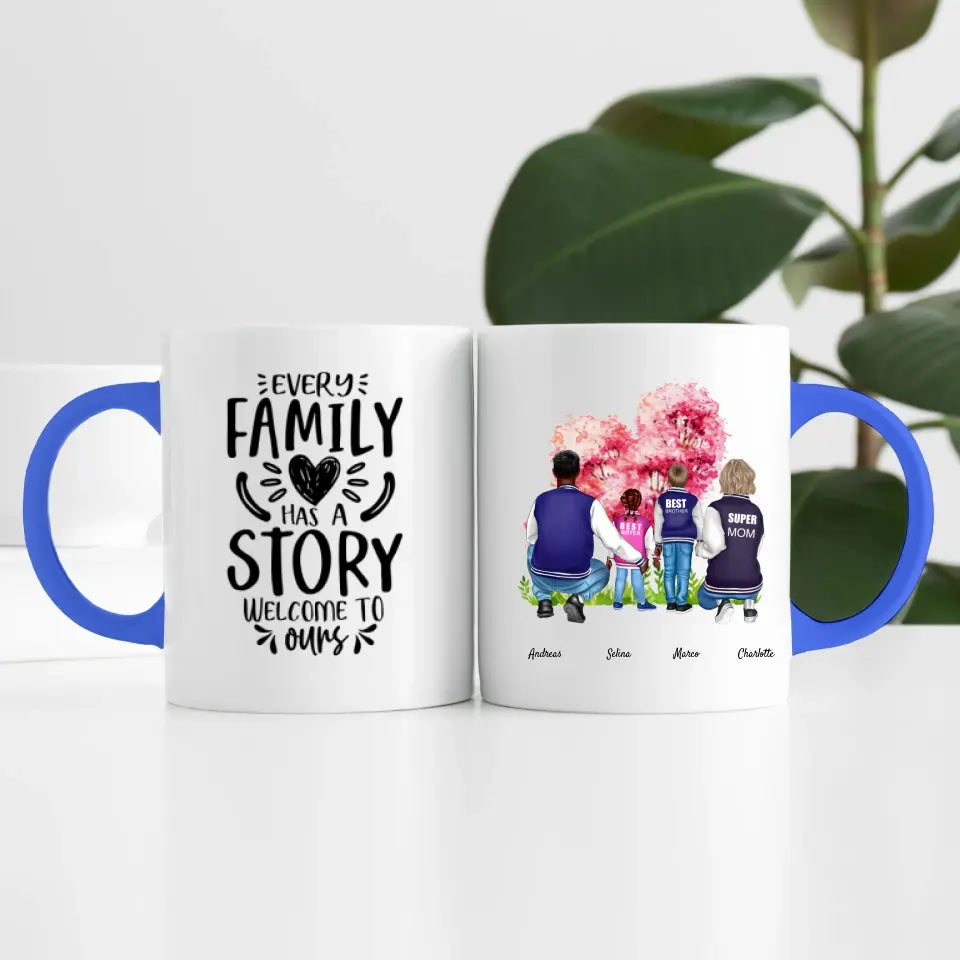Familie (4 Personen) | Personalisierte Tasse