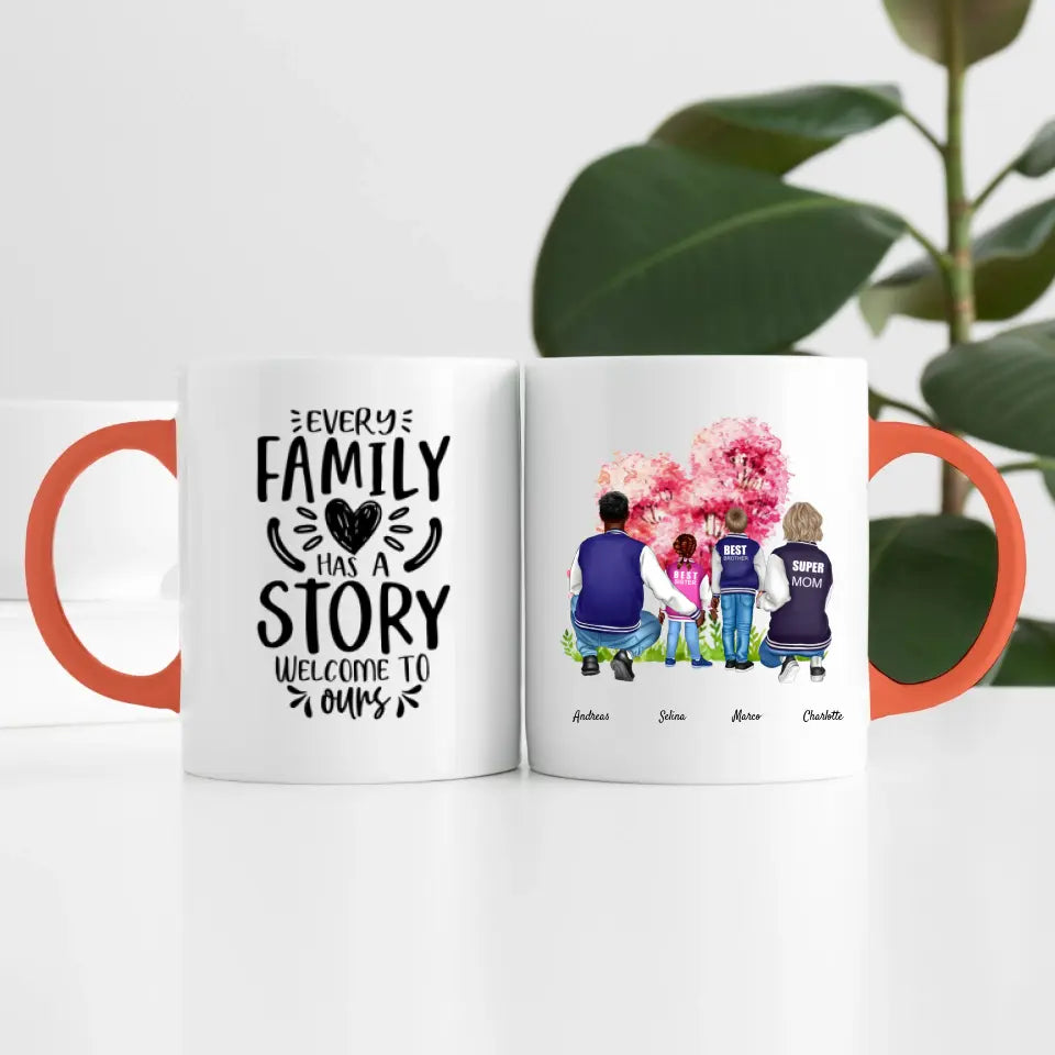 Familie (4 Personen) | Personalisierte Tasse