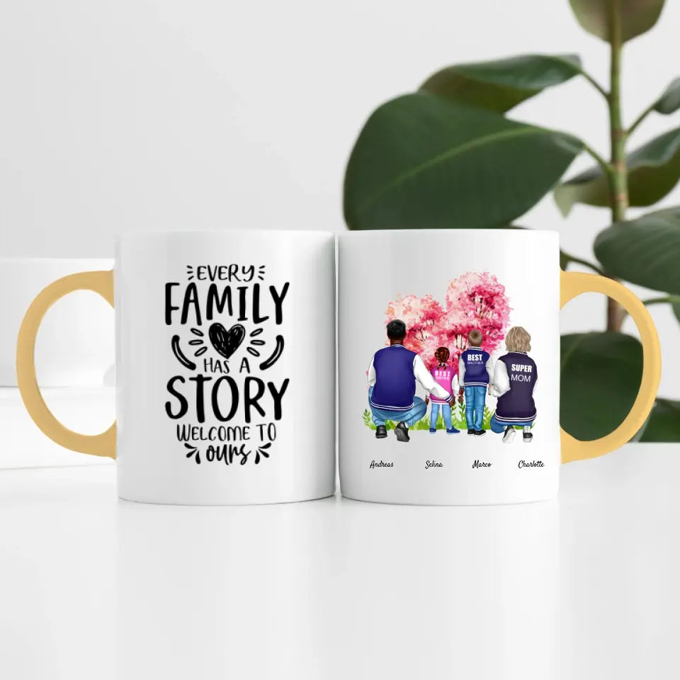 Familie (4 Personen) | Personalisierte Tasse