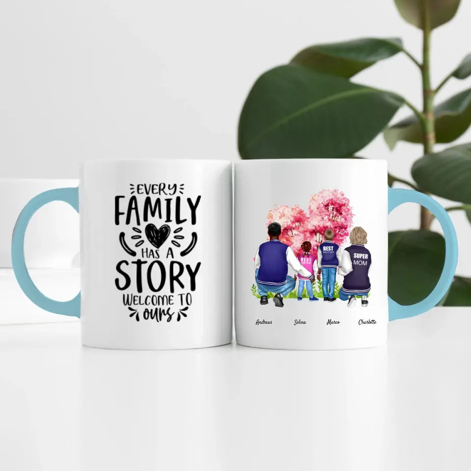 Familie (4 Personen) | Personalisierte Tasse