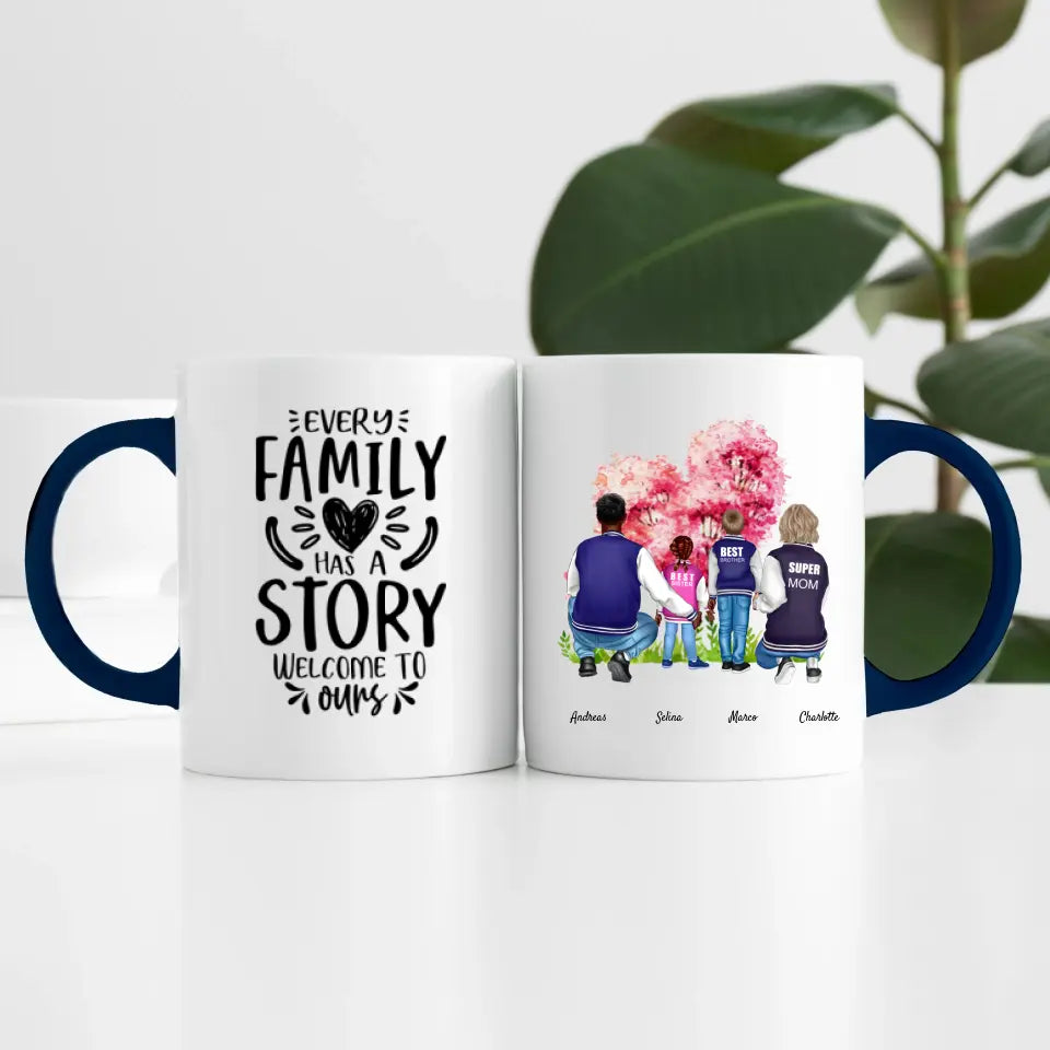 Familie (4 Personen) | Personalisierte Tasse
