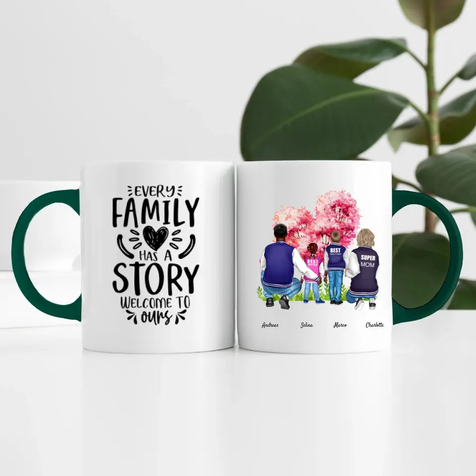 Familie (4 Personen) | Personalisierte Tasse