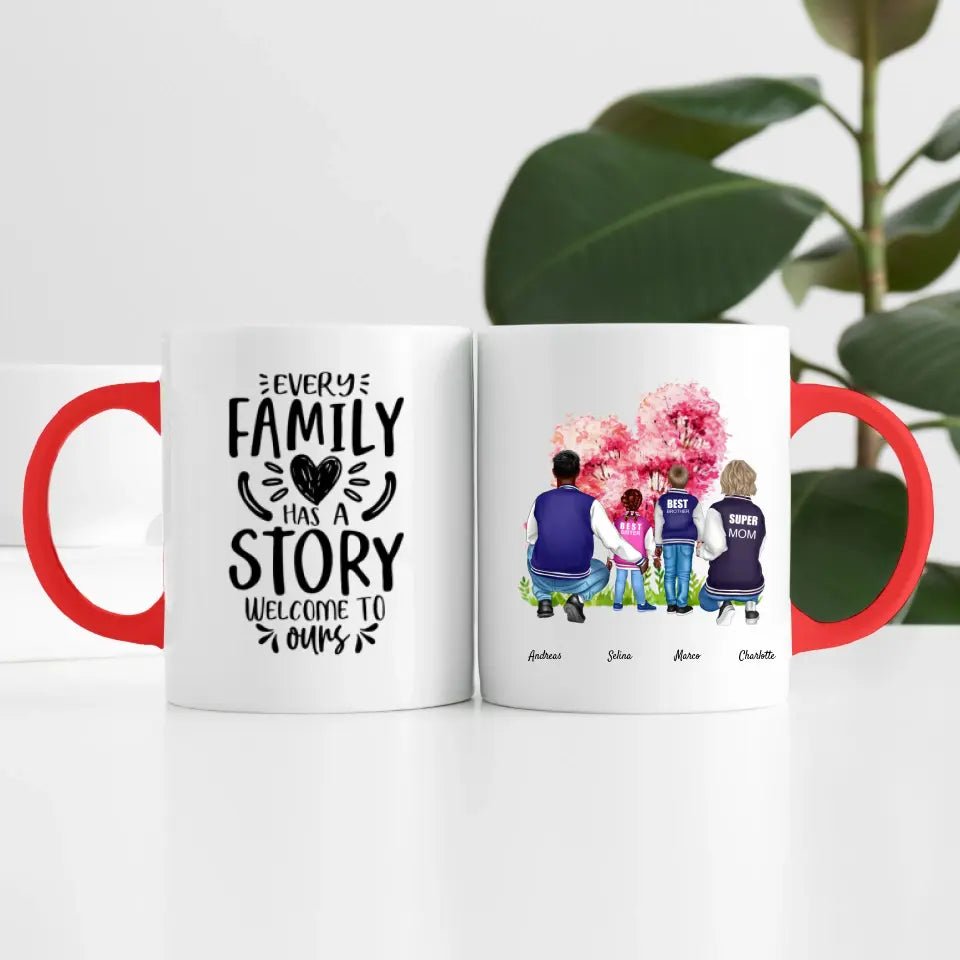 Familie (4 Personen) | Personalisierte Tasse