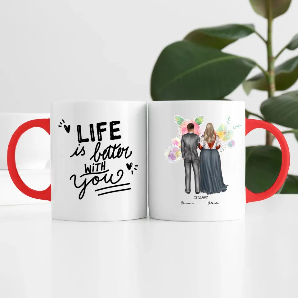 Brautpaar (2 Personen) | Personalisierte Tasse