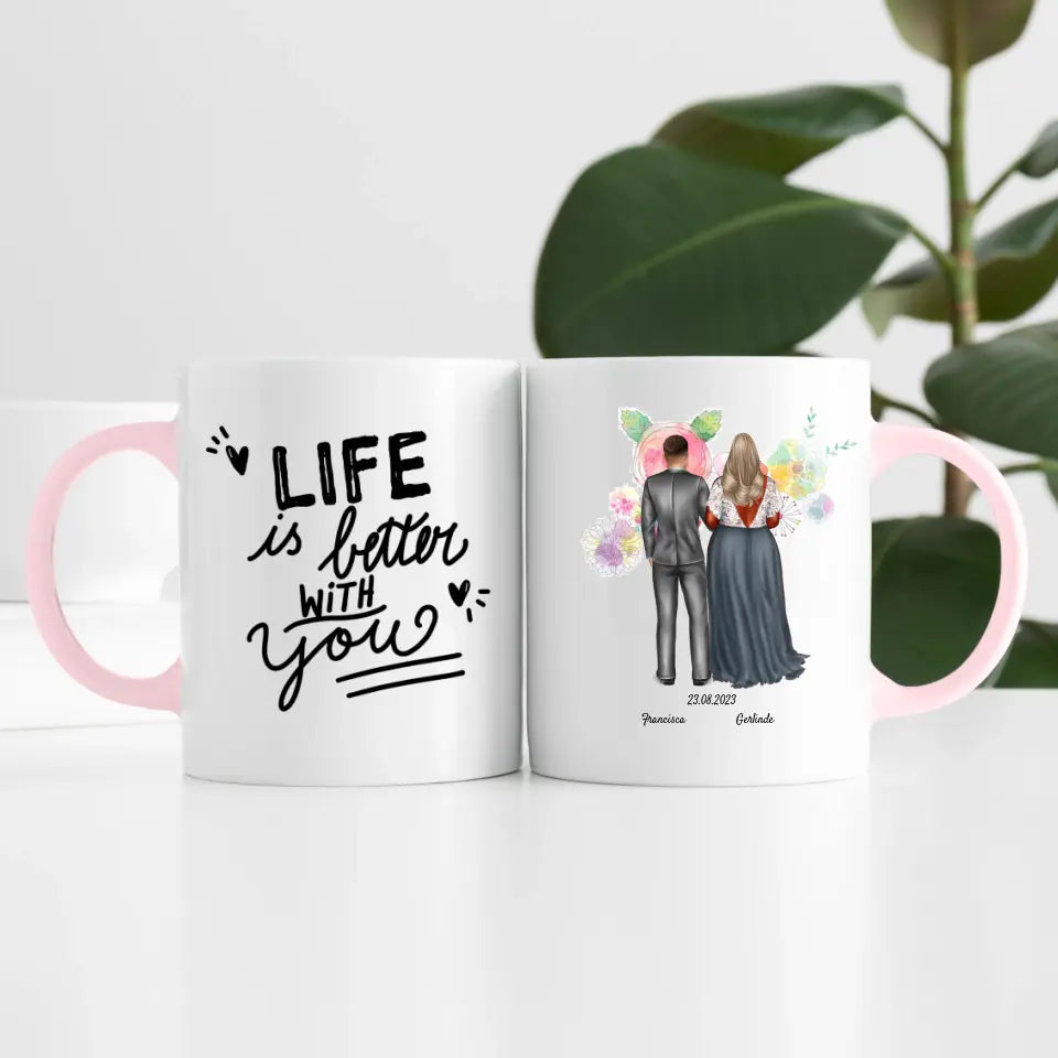 Brautpaar (2 Personen) | Personalisierte Tasse
