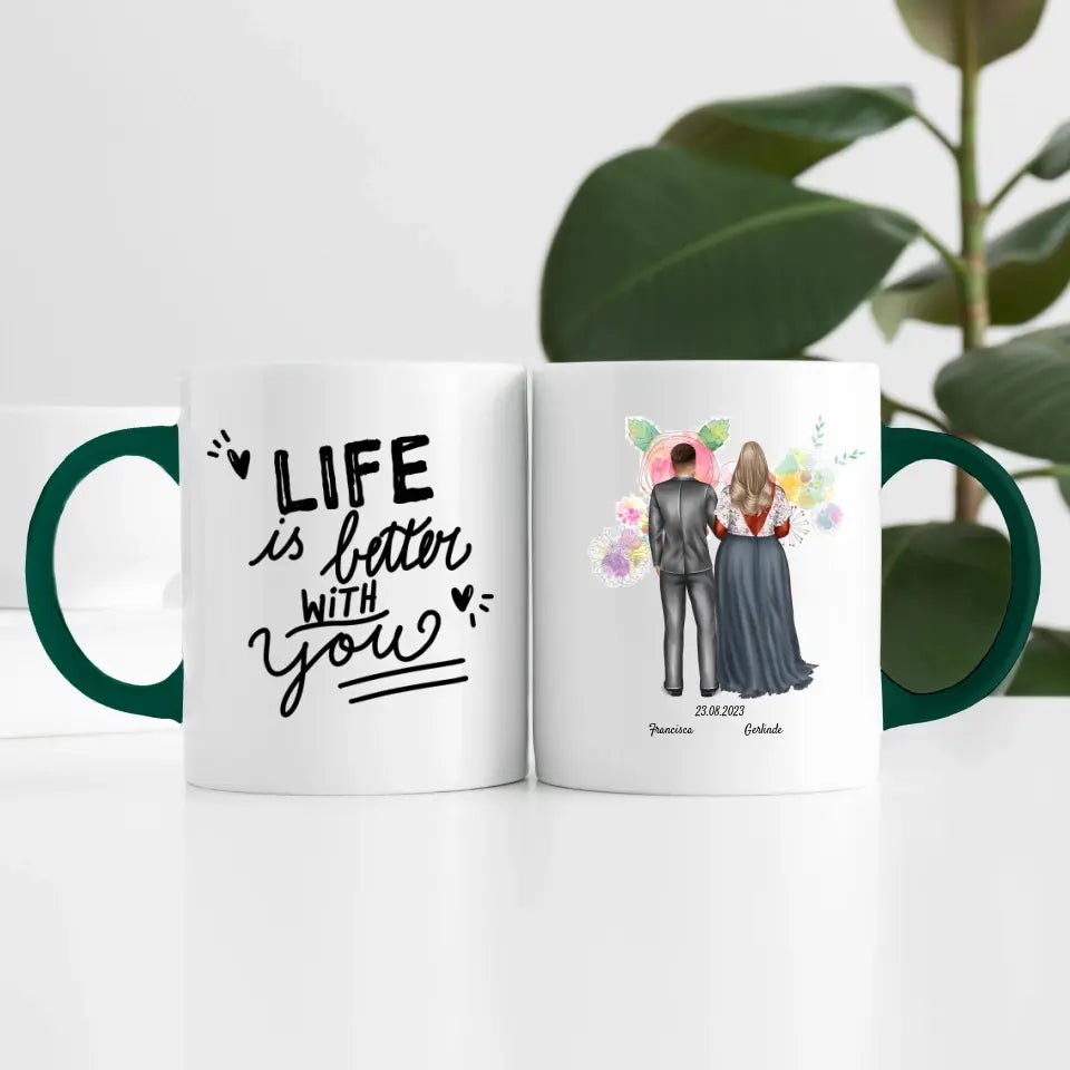 Brautpaar (2 Personen) | Personalisierte Tasse