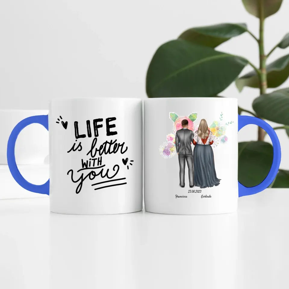 Brautpaar (2 Personen) | Personalisierte Tasse