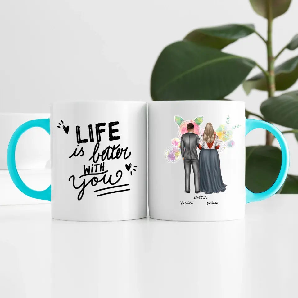 Brautpaar (2 Personen) | Personalisierte Tasse