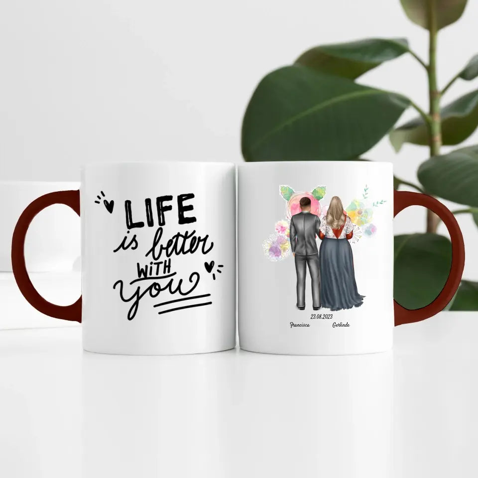 Brautpaar (2 Personen) | Personalisierte Tasse