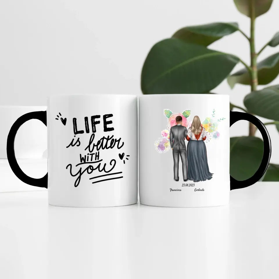 Brautpaar (2 Personen) | Personalisierte Tasse