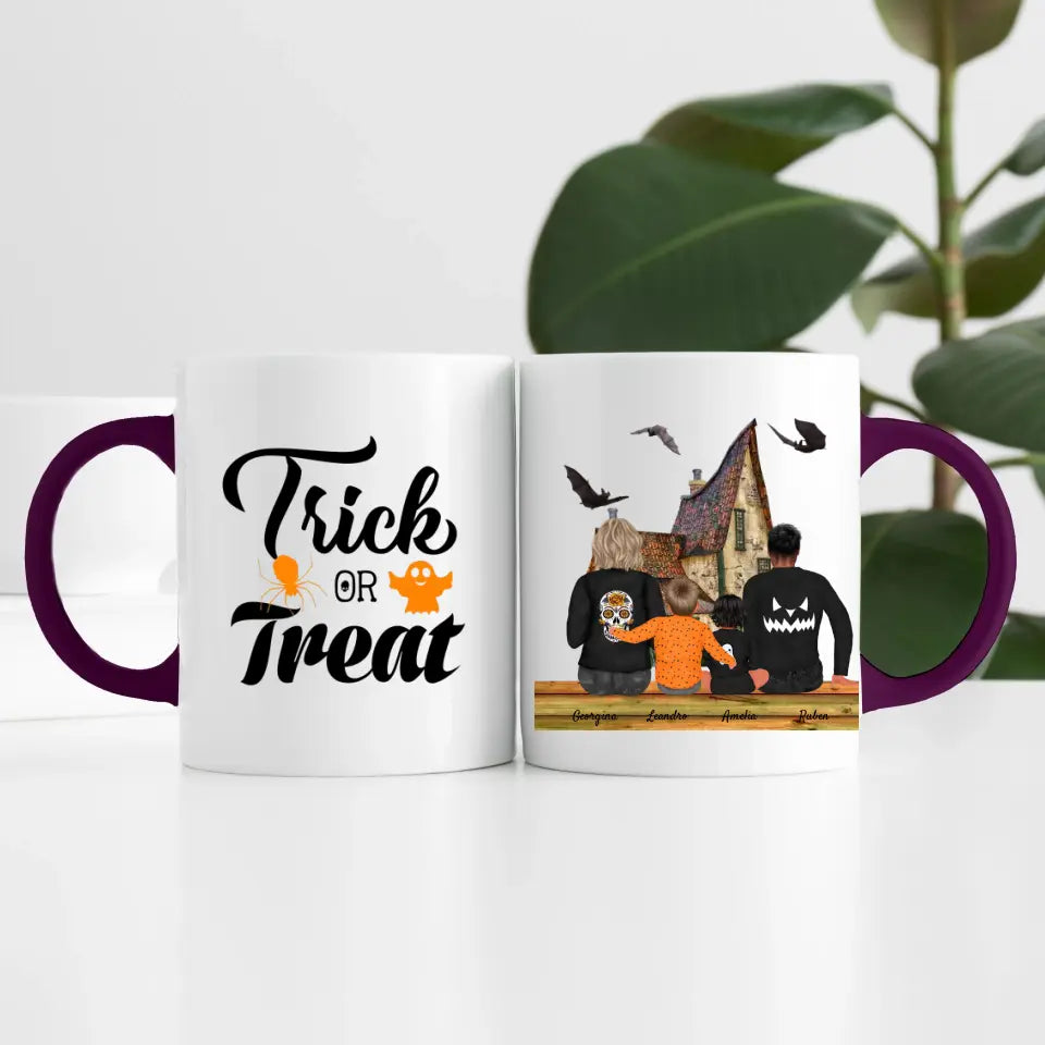 Halloween Familie (4 Personen) | Personalisierte Tasse