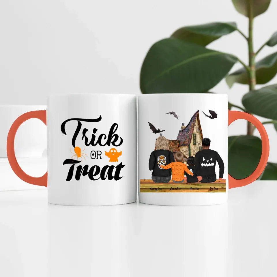 Halloween Familie (4 Personen) | Personalisierte Tasse