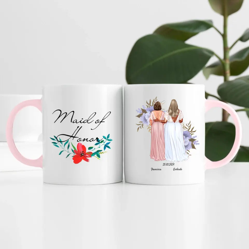 Beste Trauzeugin (2 Personen) | Personalisierte Tasse