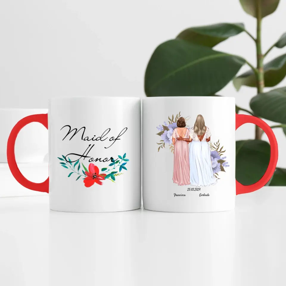 Beste Trauzeugin (2 Personen) | Personalisierte Tasse
