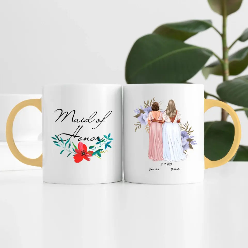 Beste Trauzeugin (2 Personen) | Personalisierte Tasse