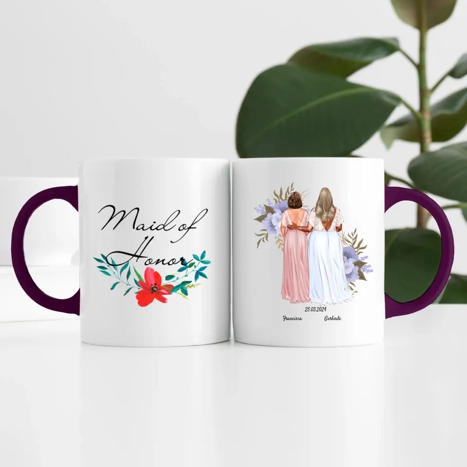 Beste Trauzeugin (2 Personen) | Personalisierte Tasse