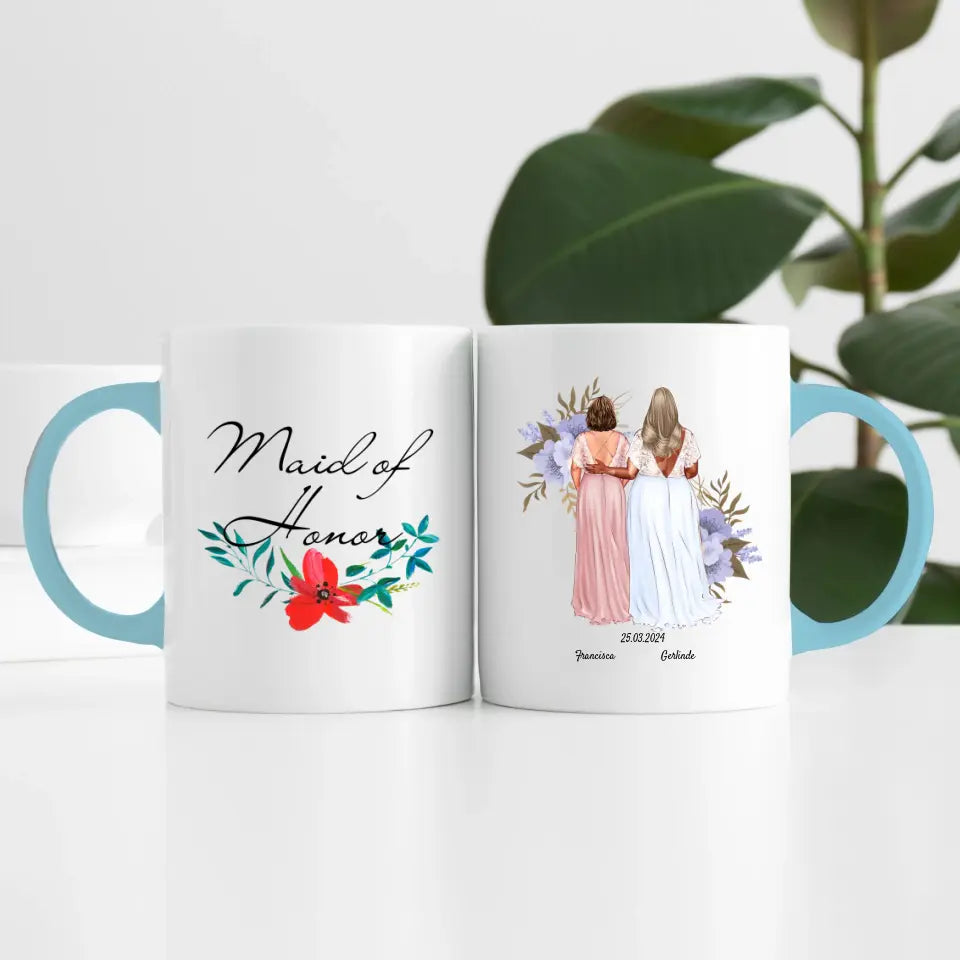 Beste Trauzeugin (2 Personen) | Personalisierte Tasse