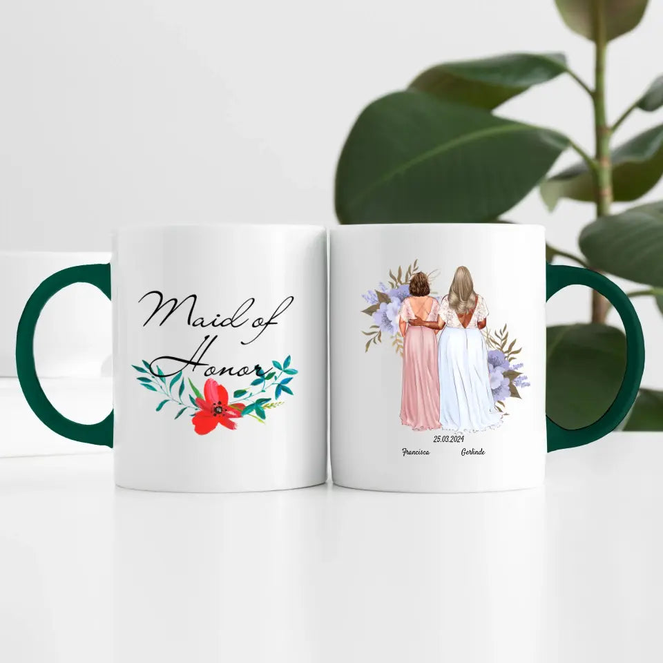 Beste Trauzeugin (2 Personen) | Personalisierte Tasse